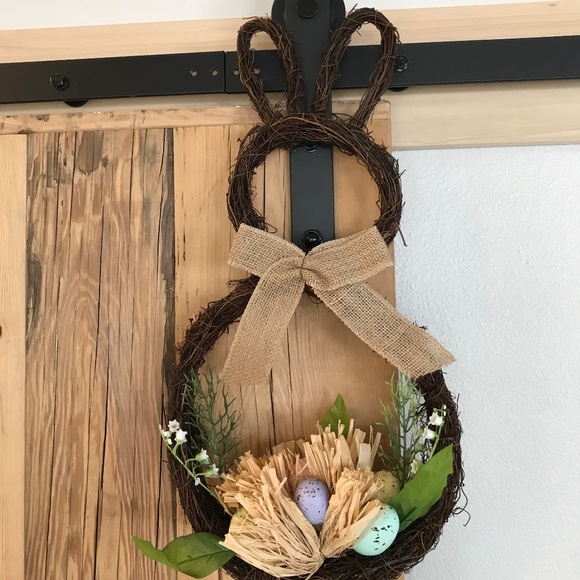 Other - Silhouette Bunny Wreath w/Nest-NWOT